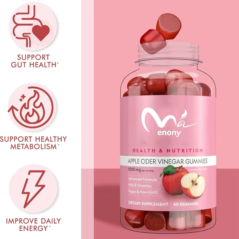 Apple Cider Vinegar Pill - วิตามินกัมมี่แอปเปิ้ลไซเดอร์วีนิการ์ 60 เม็ด สำหรับหน้าท้องแบนราบ - สูตรวีแกน
