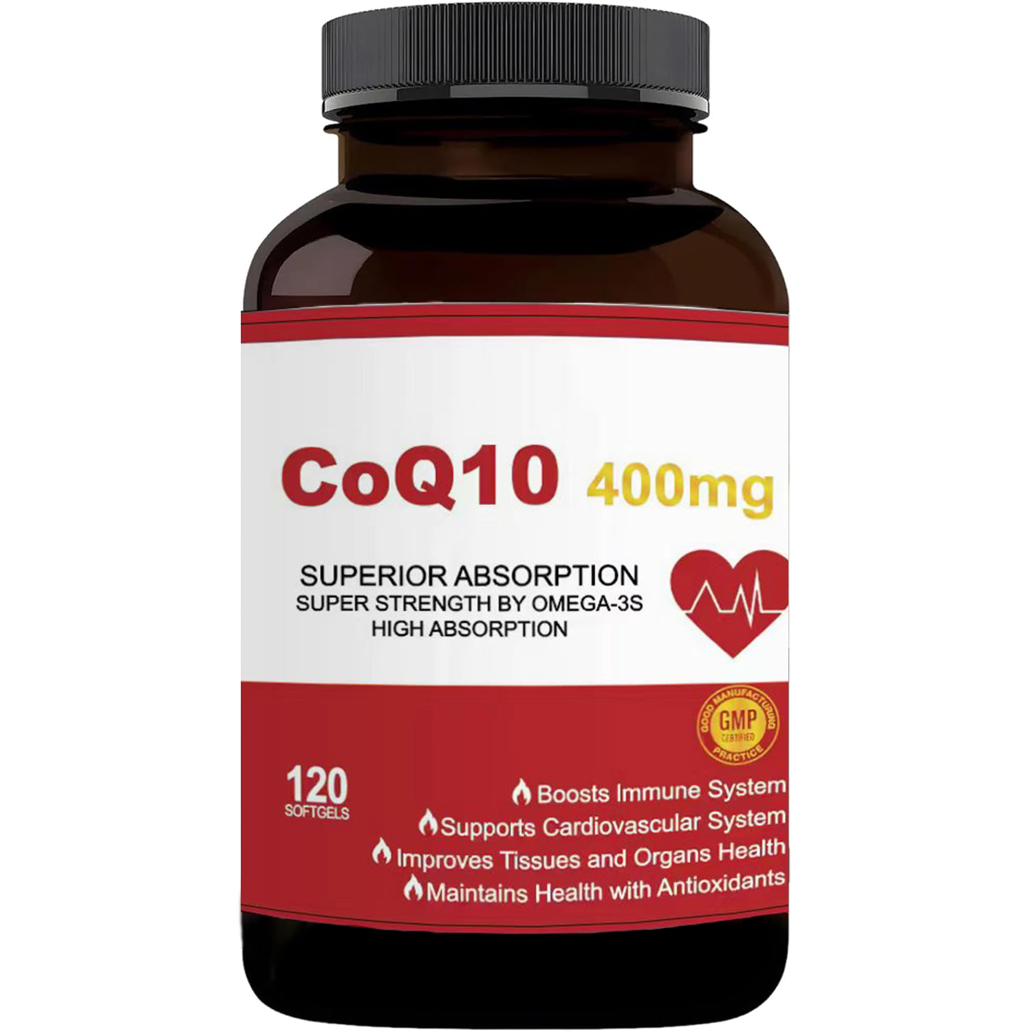 Apple Cider Vinegar Pill - โคคิวเท็น 400 มก. พร้อมโอเมก้า 3 อาหารเสริมสารต้านอนุมูลอิสระเพื่อสุขภาพหัวใจและพลังงาน